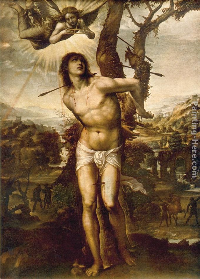 St. Sebastian painting - Il Sodoma St. Sebastian art painting